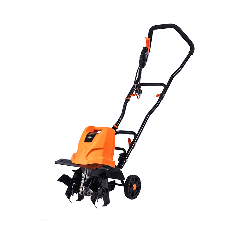 OT7A504 Tiller eléctrico plegable agricultura herramienta de jardín 4 cuchillas altura ajustable 1000W